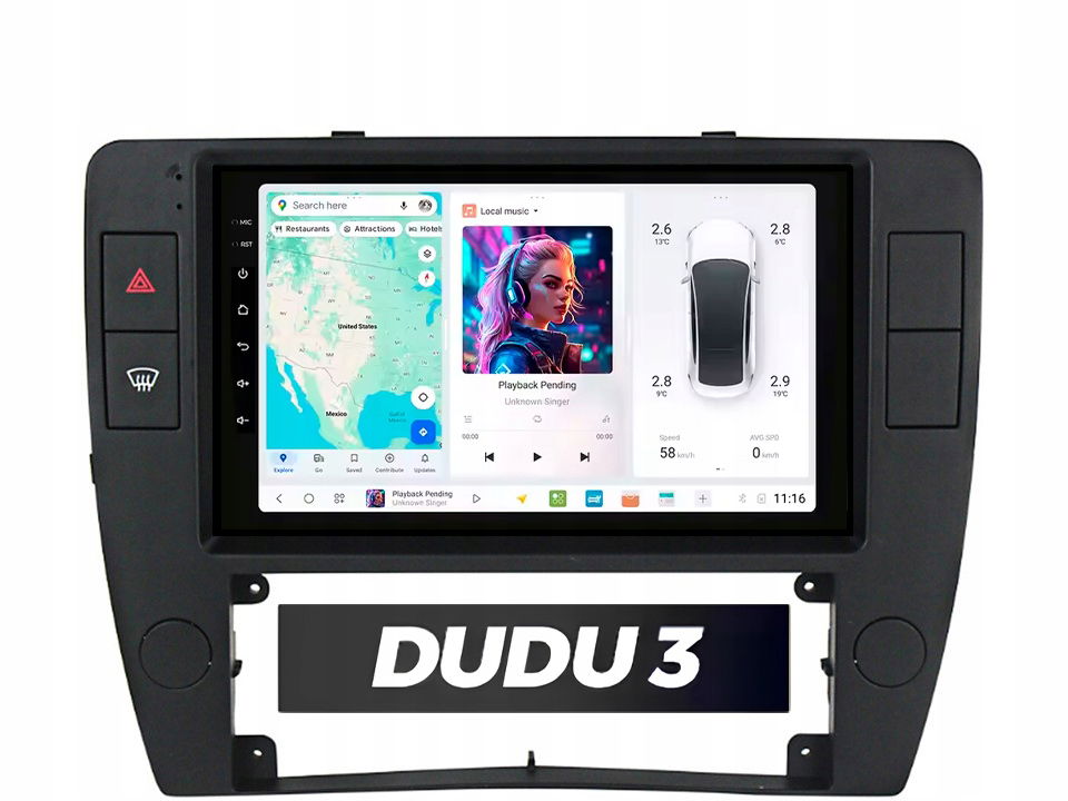 Rádio Android Dudu 3 pre Volkswagen B5 2000-2005 4/64 CarPlay, Bluetooth