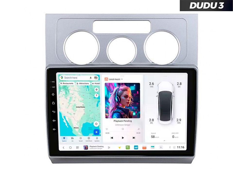 Rádio Android Dudu 3 pre Volkswagen Touran 2004-08 4/64 CarPlay Bluetooth