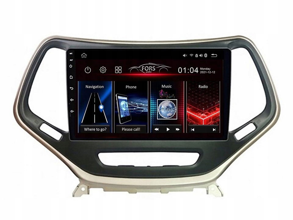 Rádio Android FS4-Max Cherokee 2014-2017 4/32 Carplay AndroidAuto 2K Dsp