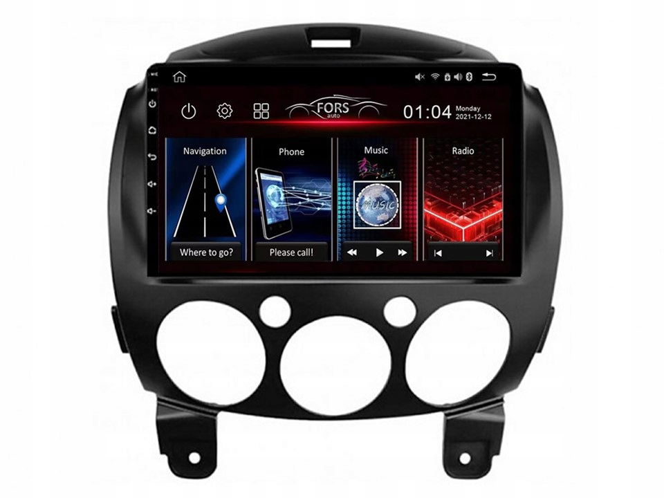 Rádio Android FS4-Max Mazda 2 2007-2014 4/32 Carplay AndroidAuto 2K Dsp