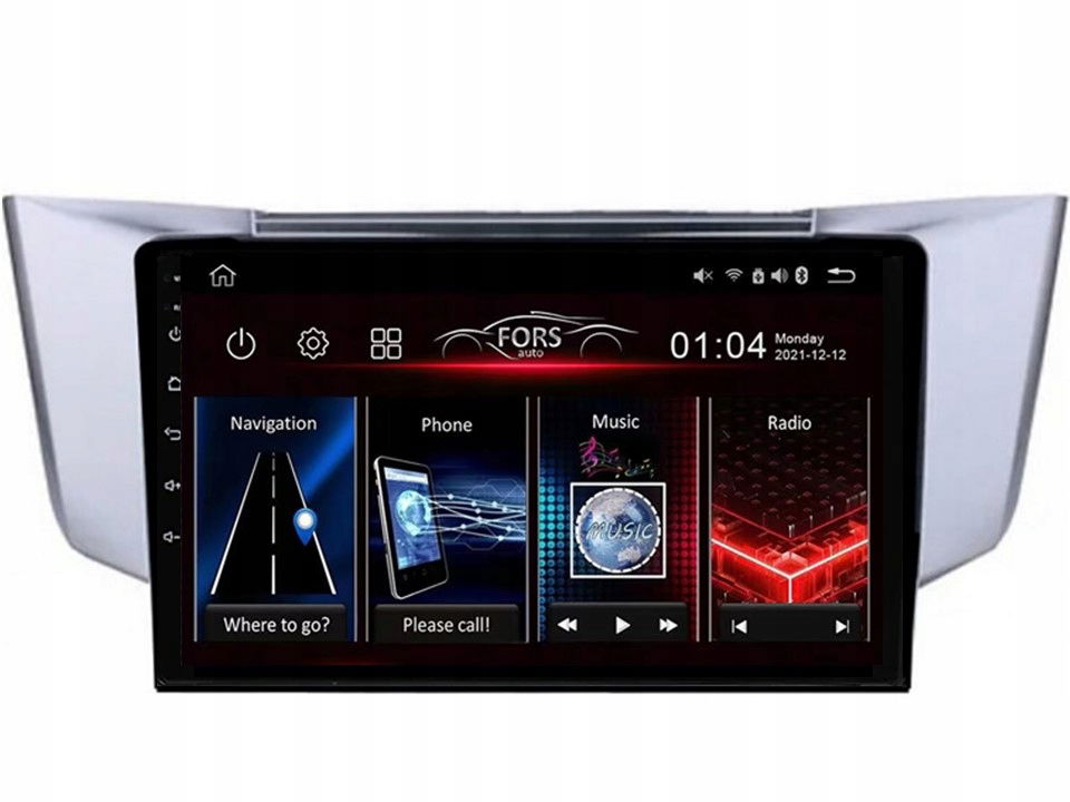 Rádio Android FS4-Max RX300 RX330 RX350 4/32 Carplay AndroidAuto 2K Dsp