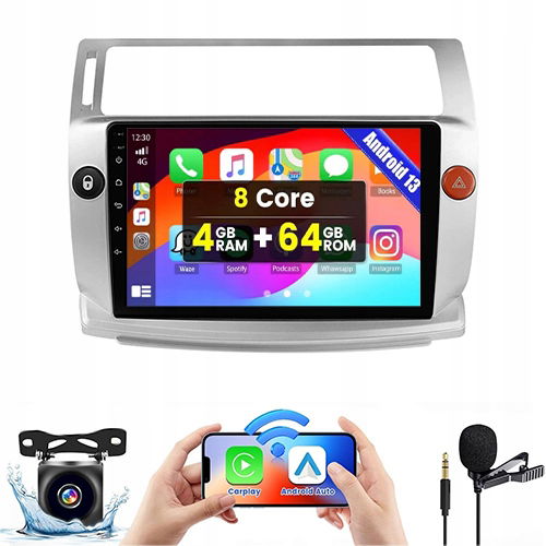 Rádio Android Navigácia Gps Citroen C4 2004-2009 Sim Dsp Carplay 4GB 64GB