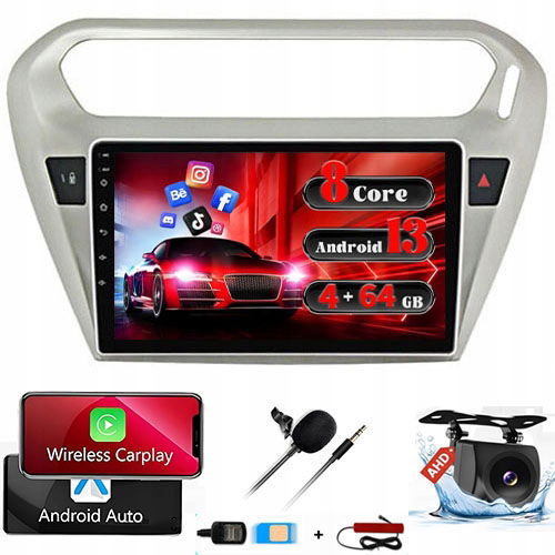Radio Android Navigácia Peugeot 301 2013-2016 Carplay Sim 8-core 4GB+64GB