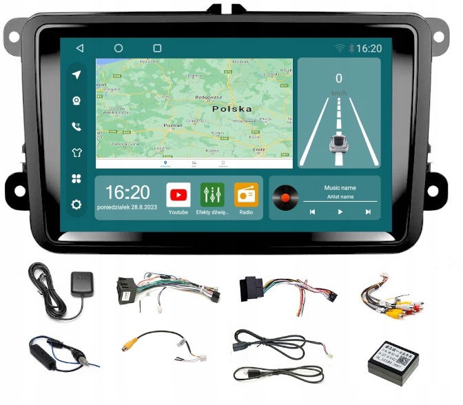 Rádio Android Seat Leon Toledo Gps Bt Wifi Usb Carplay 8/256GB Modem Sim