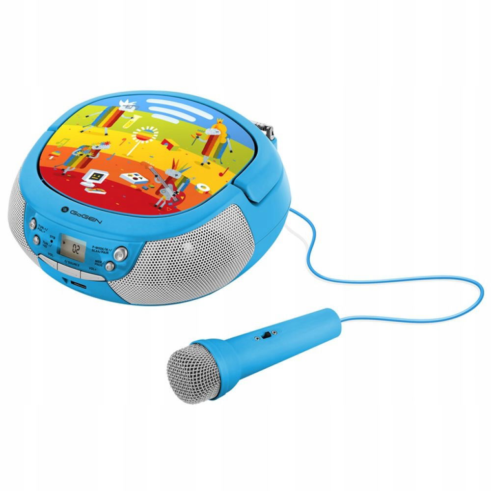 Rádio Boombox pre deti Karaoke Mikrofon CD Usb