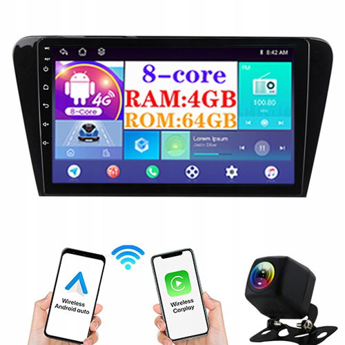 Radio Bt Gps Android Škoda Octavia 3 2013-2019 Carplay 4GB+64GB Sim 8-core