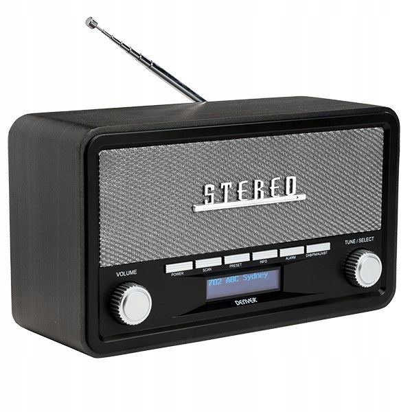 Rádio Denver DAB-18 Retro Bluetooth Dab/dab+/fm Stereo Šedé
