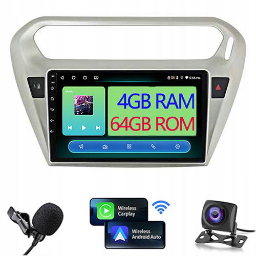 Rádio Gps Android Citroen C-elysee Peugeot 301 2013-2016 4/64GB+AHD Kamera