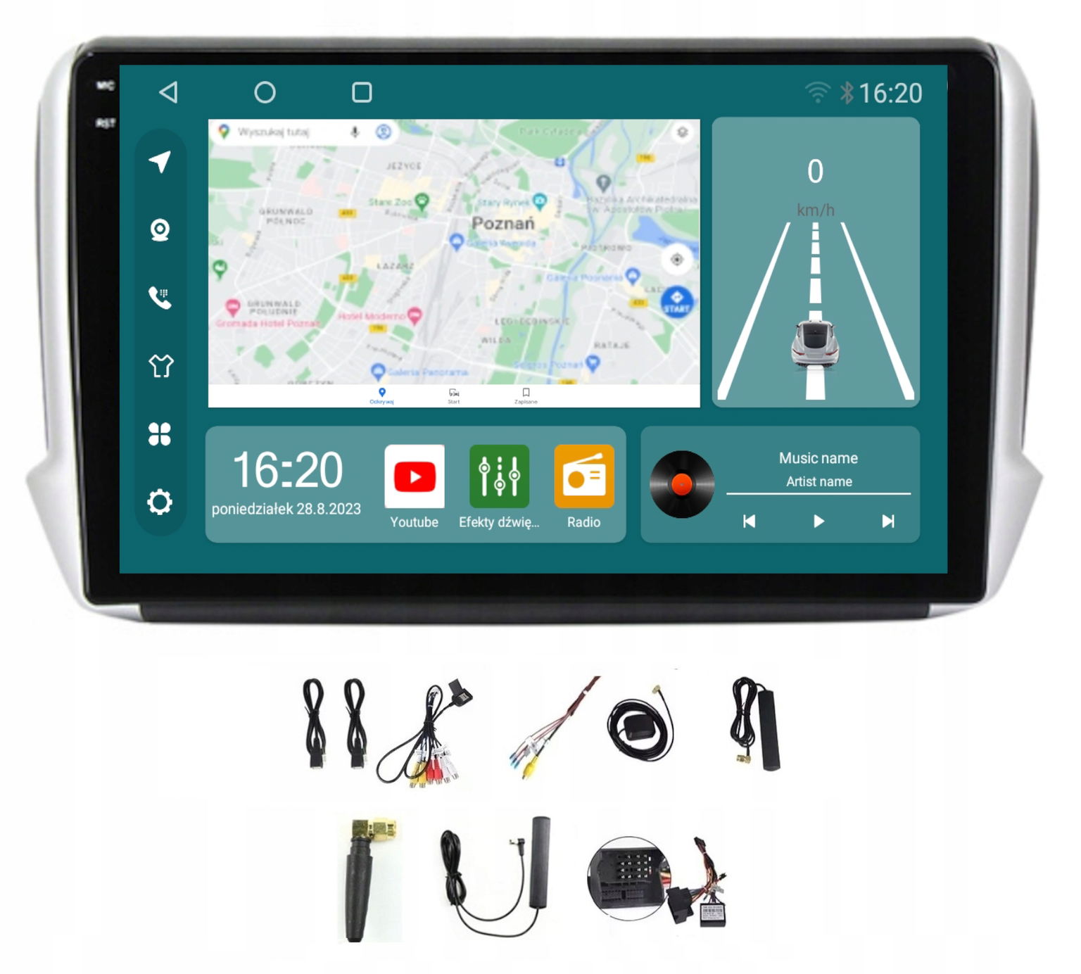 Rádio Gps Android Peugeot 208 2008 Carplay Wifi 256GB Modem Sim