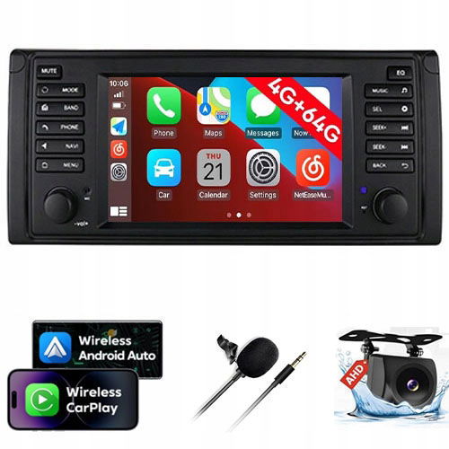 Rádio Gps Bmw E39 1996-2003 Bmw X5 E53 2000-2006 Carplay 4GB+64GB Android