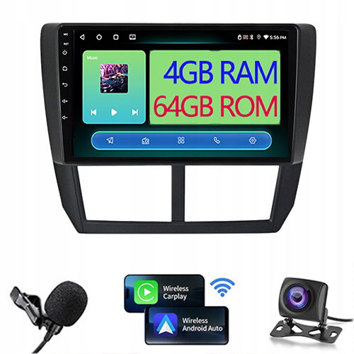 Rádio Gps Bt Android Auto Carplay Subaru Forester 2008-2013 4GB 64GB
