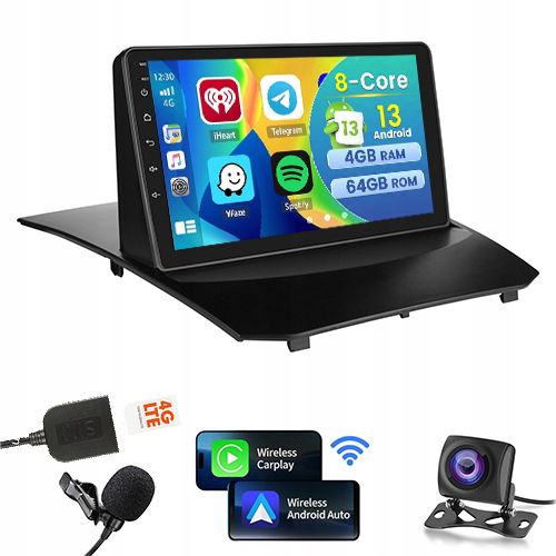 Rádio Gps Bt Android Auto Ford Fiesta 2009-2017 Carplay 4GB+64GB