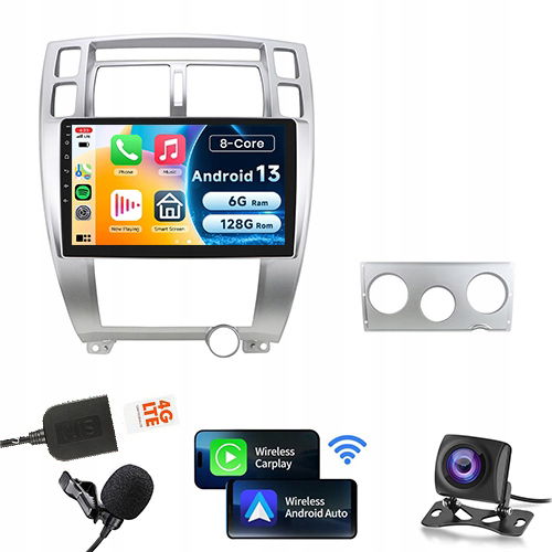 Rádio Gps Bt Android Auto Hyundai Tucson 2004-2015 Carplay 6GB+128GB