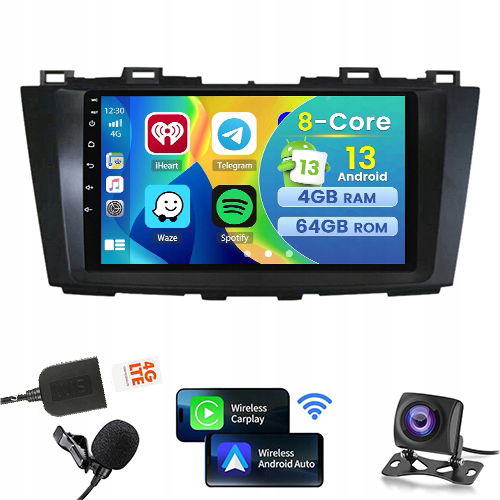 Rádio Gps Bt Android Auto Mazda 5 2010-2016 Carplay 4GB+64GB