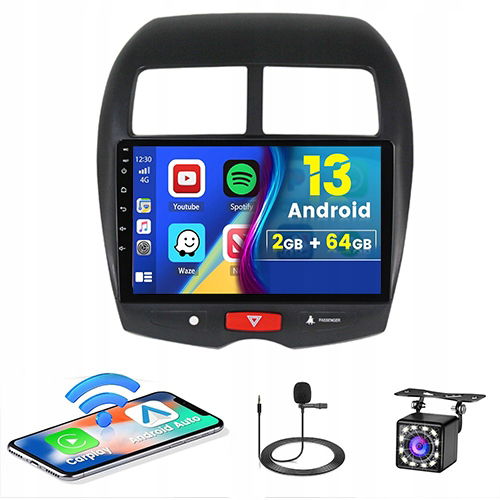 Rádio Gps Bt Android Auto Mitsubishi Asx 2010-2015 Carplay 2GB+64GB