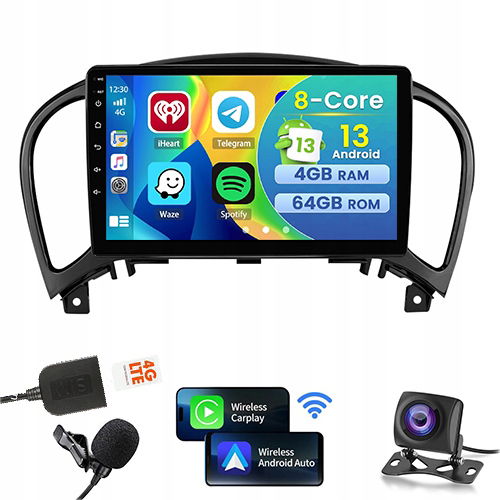 Rádio Gps Bt Android Auto Nissan Juke 2010-2014 Carplay 4GB+64GB