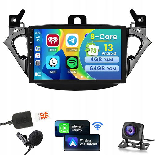 Rádio Gps Bt Android Auto Opel Corsa E 2013-2019 Carplay 4GB+64GB