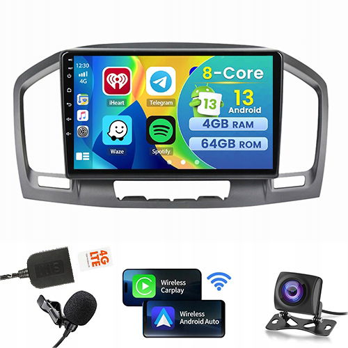 Rádio Gps Bt Android Auto Opel Insignia 2008-2013 Carplay 4GB+64GB