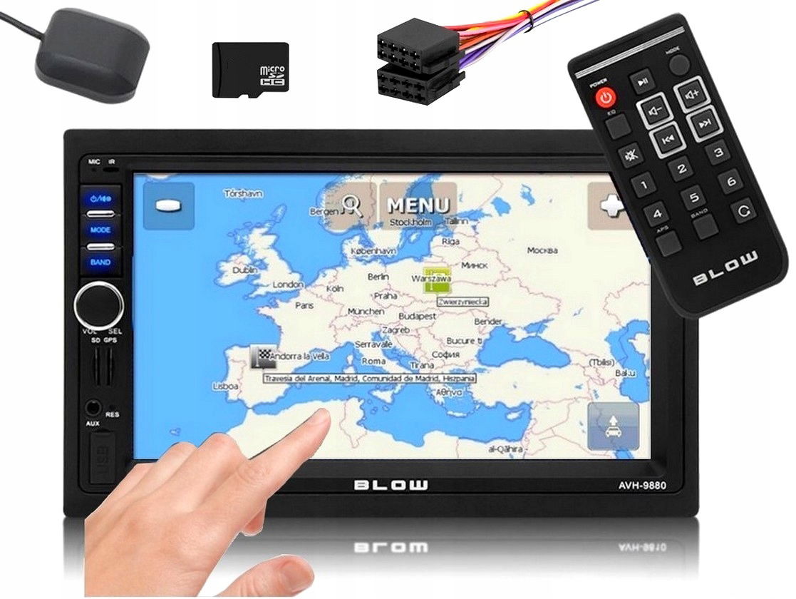 Rádio Gps Navigácia 2DIN Mapy Európy Play Sd Usb