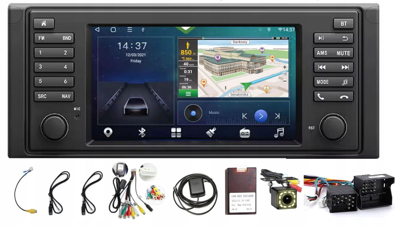 Rádio Gsp Android Bmw E39 1996-2003 Carplay 4/64GB Modem Sim Kamera