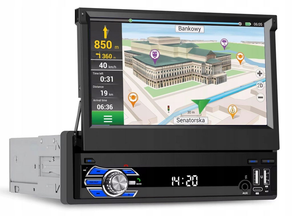Rádio Navigácia Android 1 Din Gps Carplay Wifi Usb Rds Bluetooth 4GB 64GB