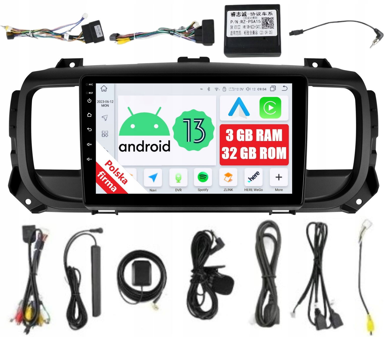 Rádio Navigácia Android Citroen Jumpy III Spacetourer 3 Gb Dsp Carplay Lte