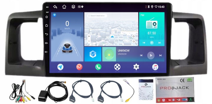 Rádio Navigácia Carplay Android Toyota Corolla 2000-2004 4GB 64GB Sim