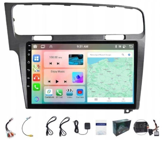 Rádio Navigácia Gps Android Vw Golf 7 2012-2019 Carplay Wifi 6GB 128GB