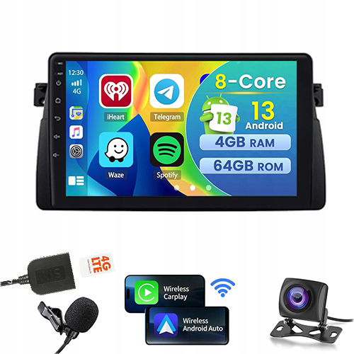 Rádio Navigácia Gps Bmw E46 1998-2005 Android 4GB 64GB Sim
