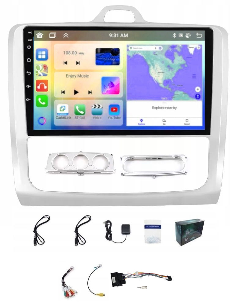 Rádio Navigácia Gps Focus 2004-2011 Android Carplay Wifi 4GB 64GB