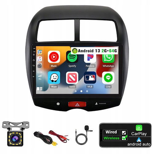 Rádio Navigácia Gps Mitsubishi Asx 2010-2015 Android 13 Wifi 2GB+64GB