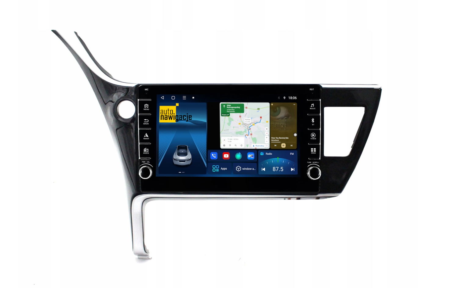 Rádio Navigácia Gps Toyota Corolla 2017-2019 Android Carplay 8/128 Gb