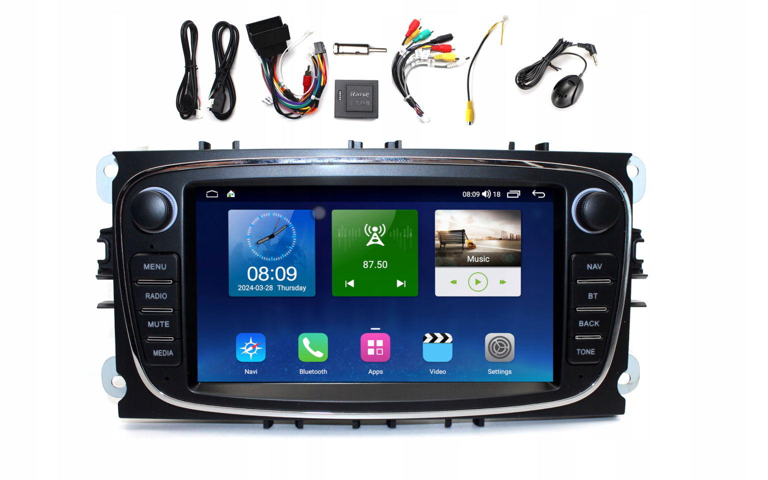 Rádio Navigácia Gps Transit Connect 2010+ 4GB Ram 64 Gb Android 13 Carplay