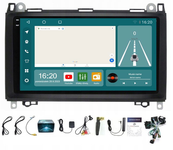 Rádio Navigácia Mercedes W169 W245 2005-11 Carplay Android 8/256GB Sim