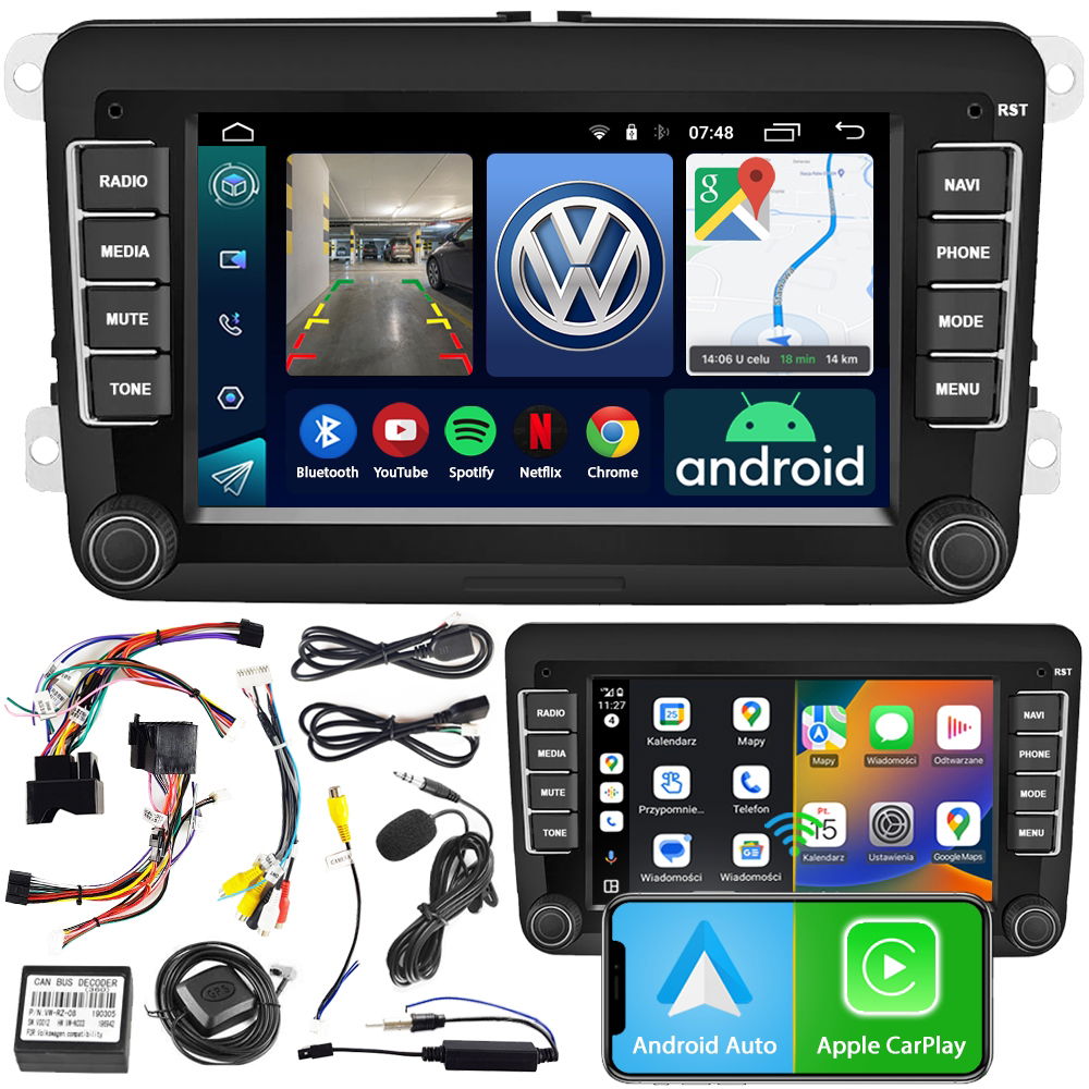 Rádio Navigácia Ncs RS-404 Android Vw Sharan 2010 2020 Bluetooth 2DIN