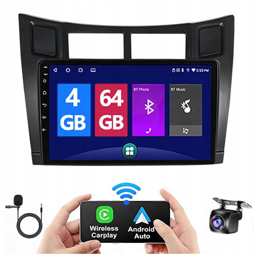 Rádio Navigácia Toyota Yaris II 2005-2011 Android Auto Carplay 4GB 64GB