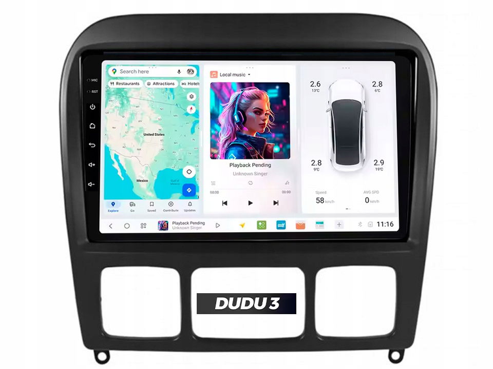 Rádio s Androidom Dudu 3 pre Benz triedy S (W220) 2006+ 4/64 CarPlay, Bluetooth