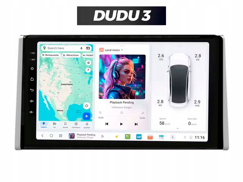 Rádio s Androidom Dudu 3 pre Toyota RAV4 2018-2022 4/64 CarPlay Bluetooth Gps