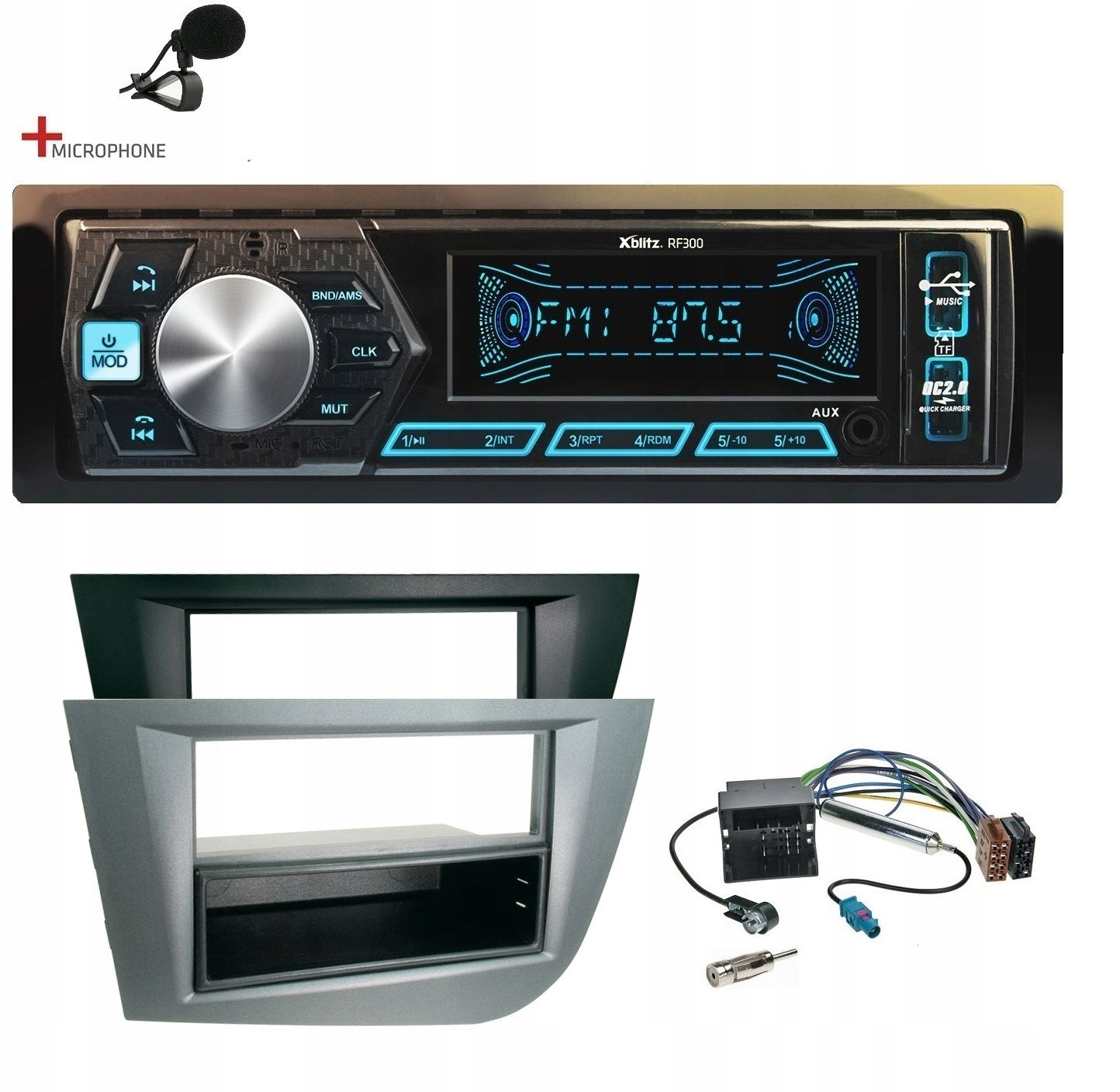 Rádio Xblitz RF300 s Bluetooth, Usb a Sd kartou pre Seat Leon 2
