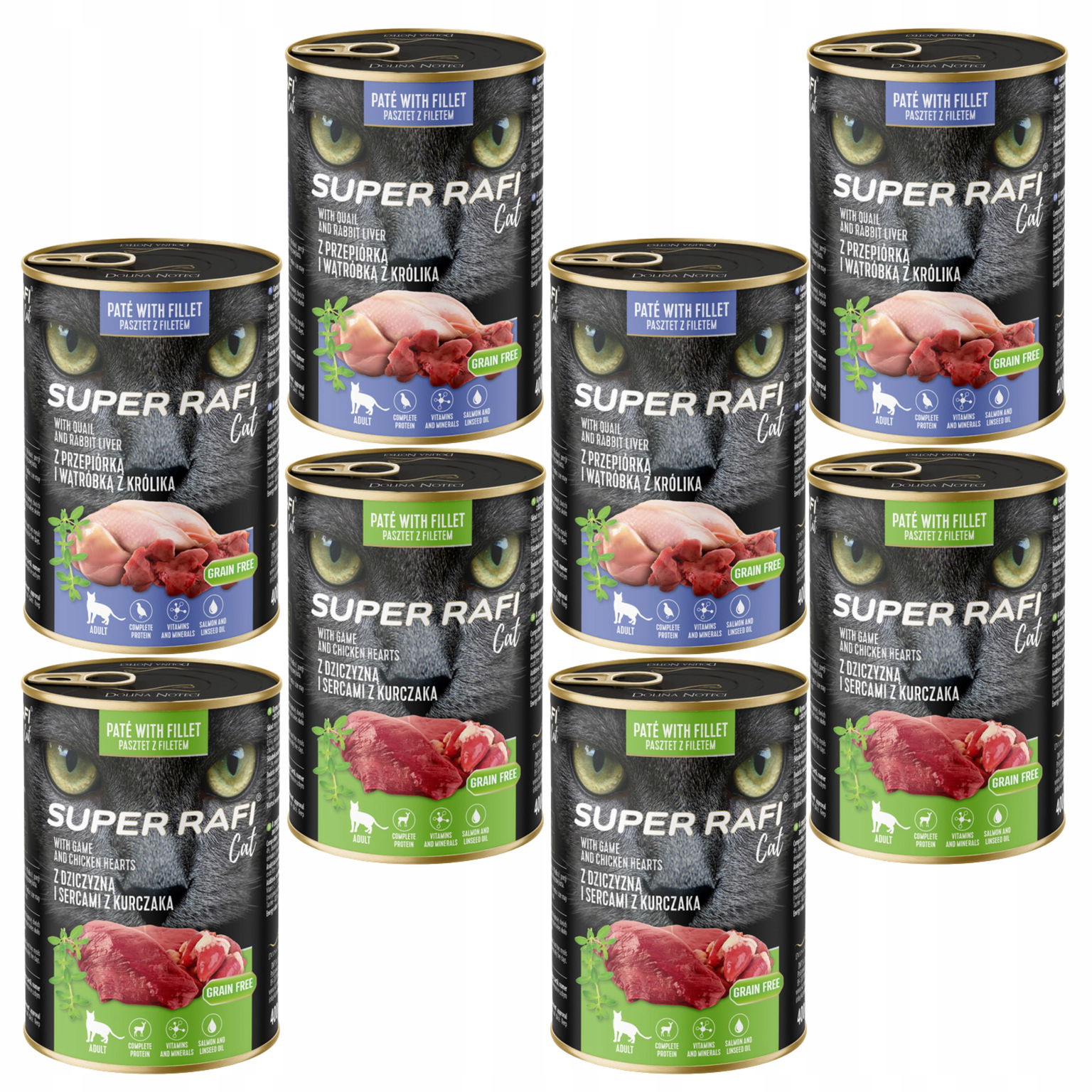Rafi Cat mokré krmivo pre mačky mix príchutí 8 x 400 g
