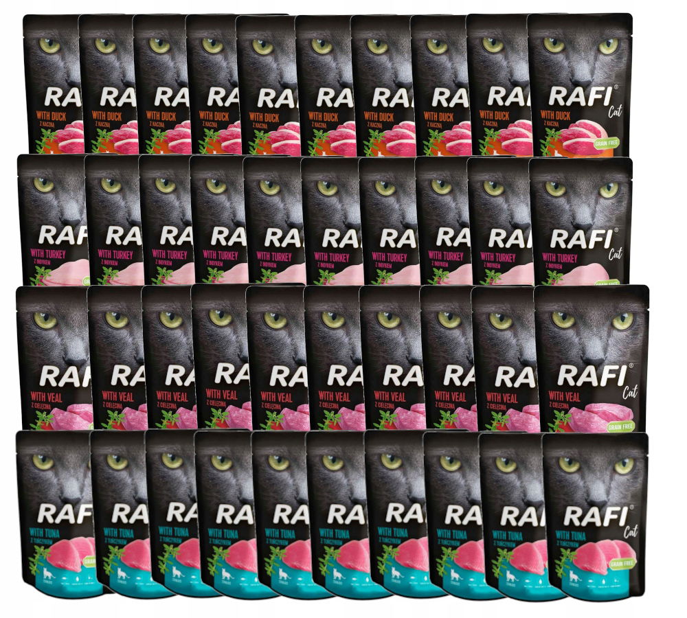 Rafi Vlhké krmivo so zmesou príchutí 40x100 g