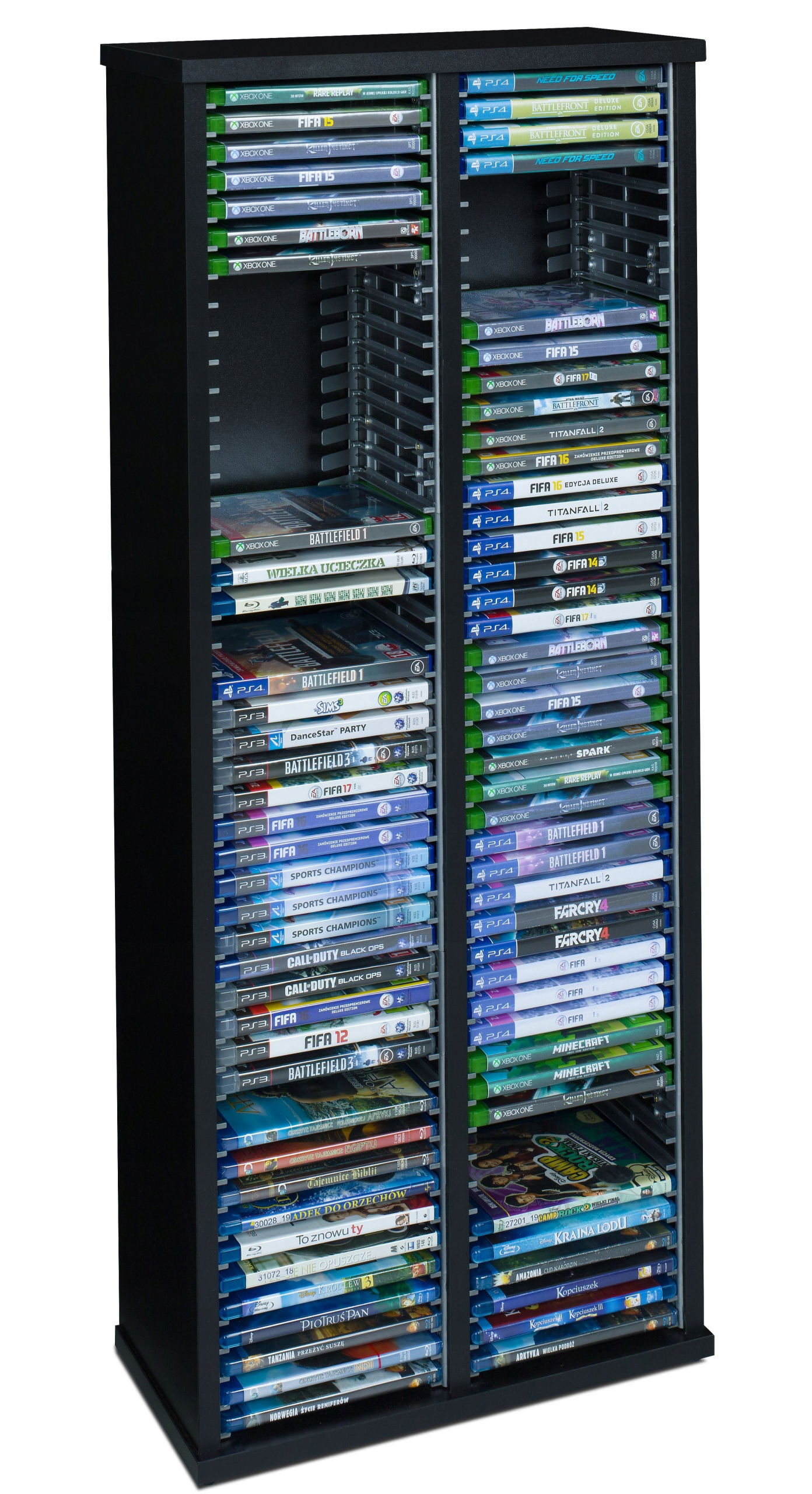 Regál Stojan Na Herné Dosky PS3 PS4 PS5 Xbox One Blu-ray kontajner 90 diskov