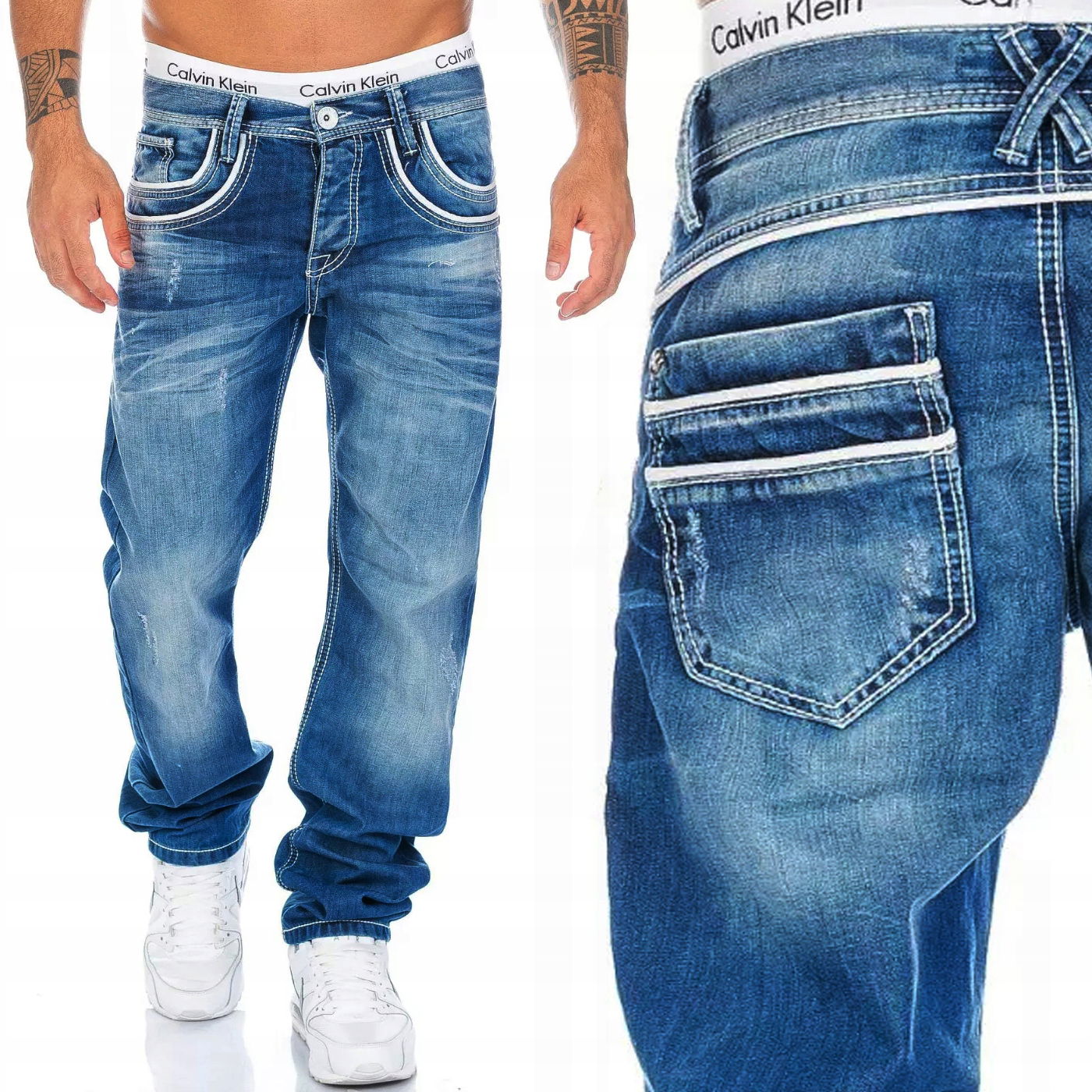 Regular džínsové nohavice Cipo Baxx Denim Blue