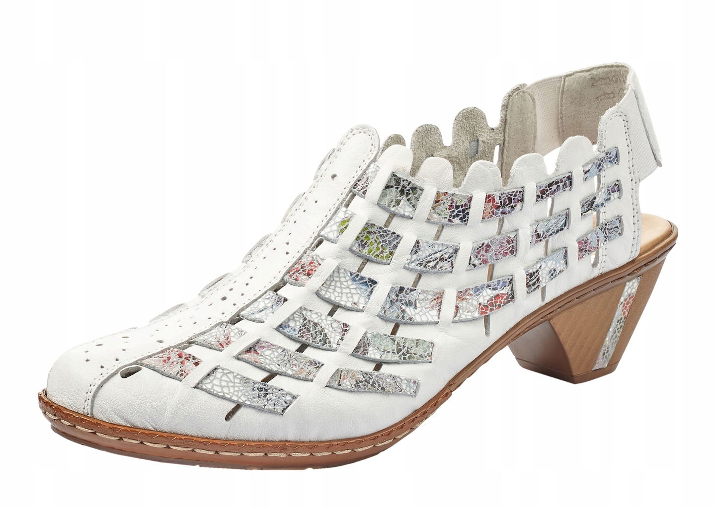 Rieker 46778-80 veľ.39 biele kožené elegantné sandále