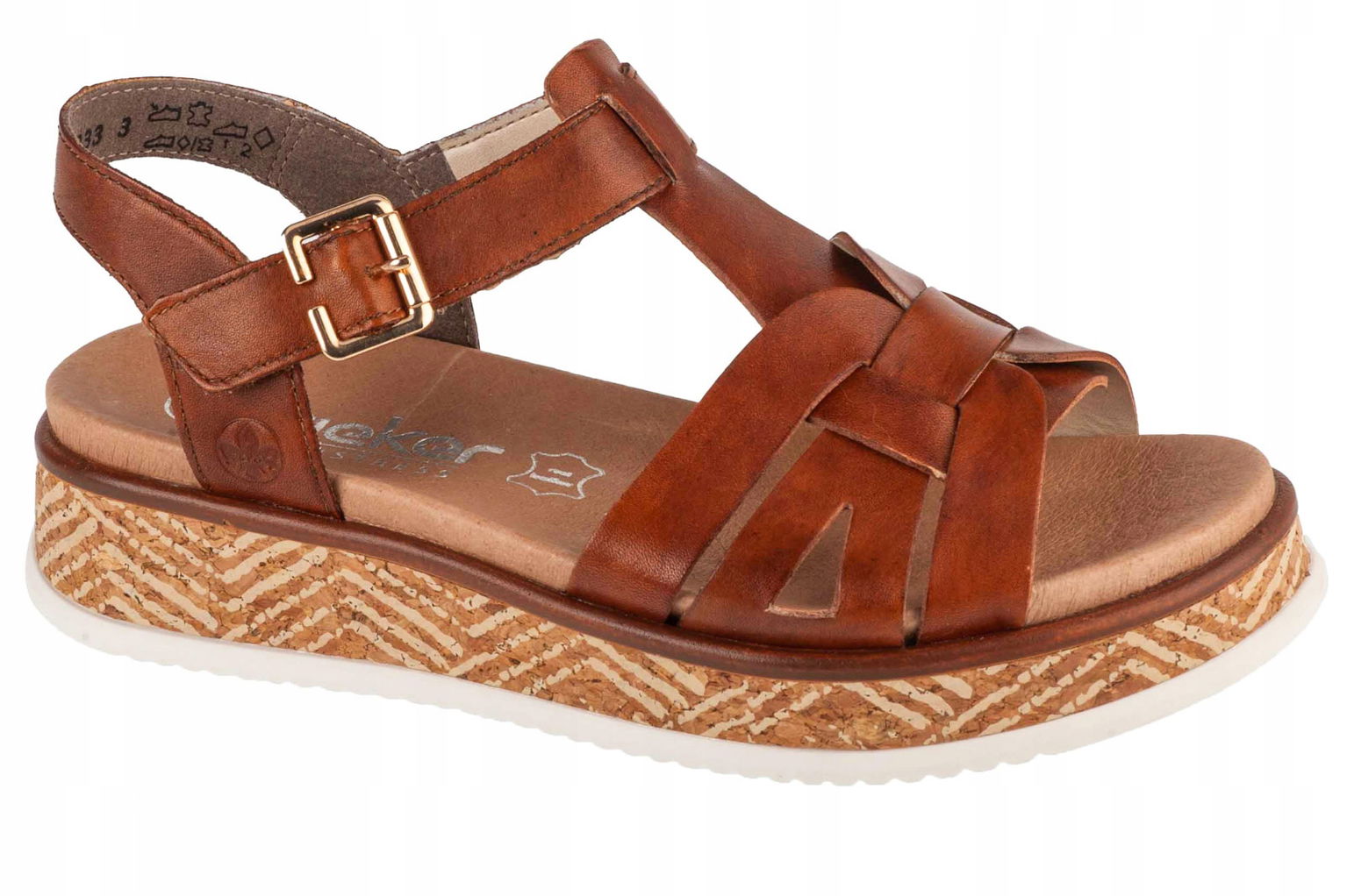 Rieker Sandals [41] Dámske kožené sandále, hnedé