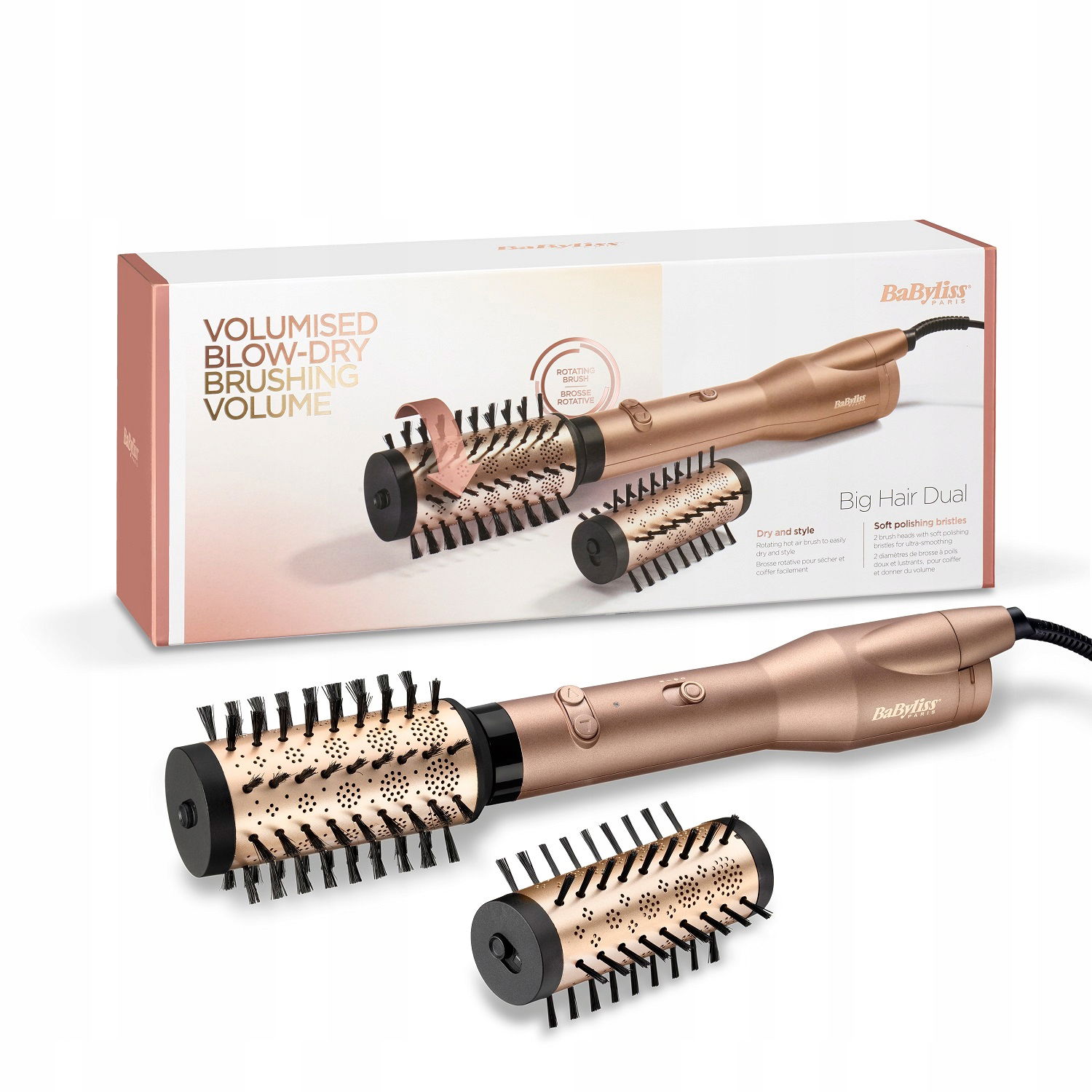 Rotačná Kulma-sušička Babyliss Big Hair Dual AS952E Nová Silná Kefa