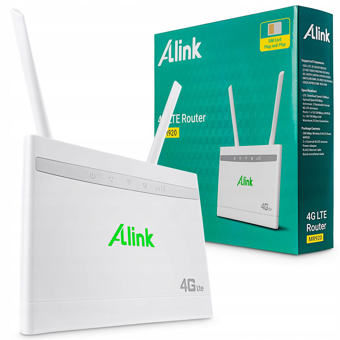 Router Alink Sim 4G Lte 300 Mbps Lan/wan antény