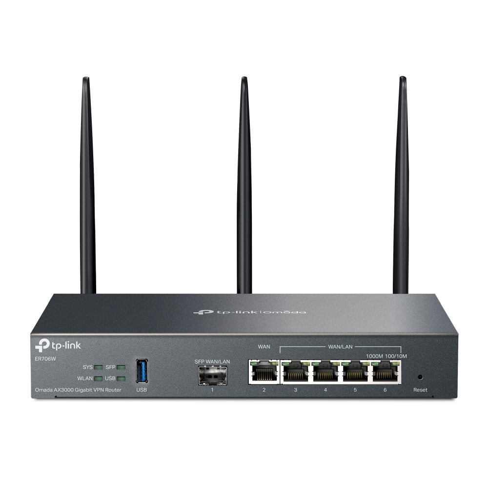 Router TP-Link ER706W Vpn WiFi 6, 1x Gwan 4x Gwan/lan 1x Gwan/lan Sfp,