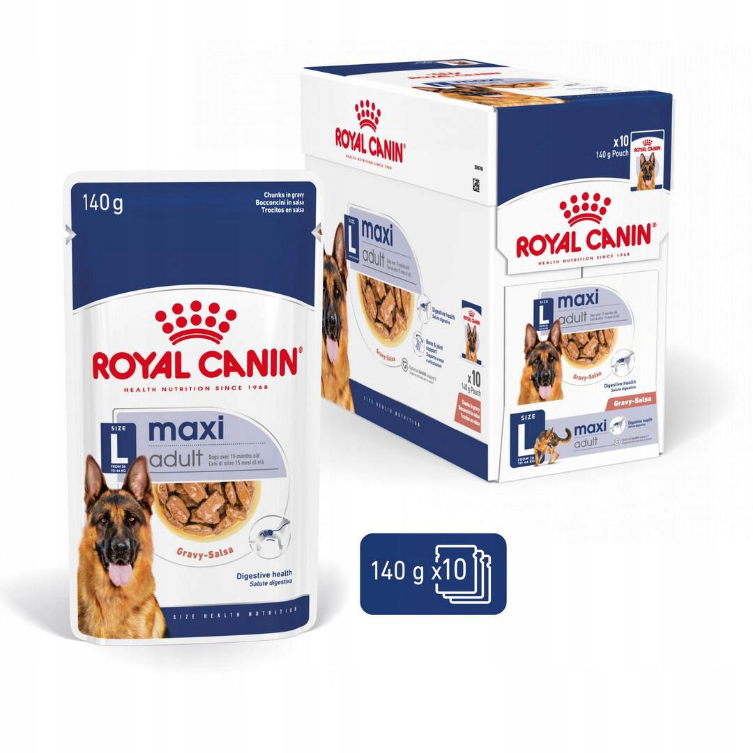 Royal Canin Maxi Adult 10x140g Mokré krmivo v omáčke Pre Psov Veľké plemená
