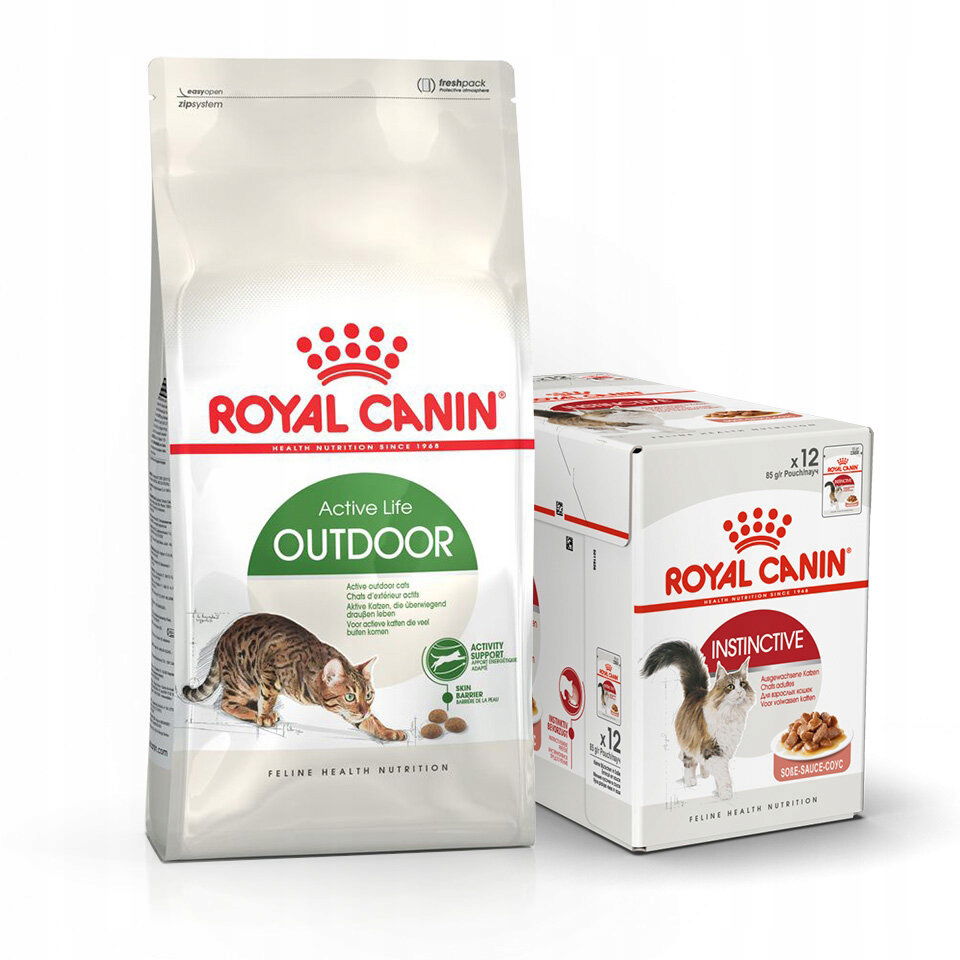 Royal Canin Outdoor 10kg Instinctive 12x85g Zadarmo Pre Aktívne Mačky